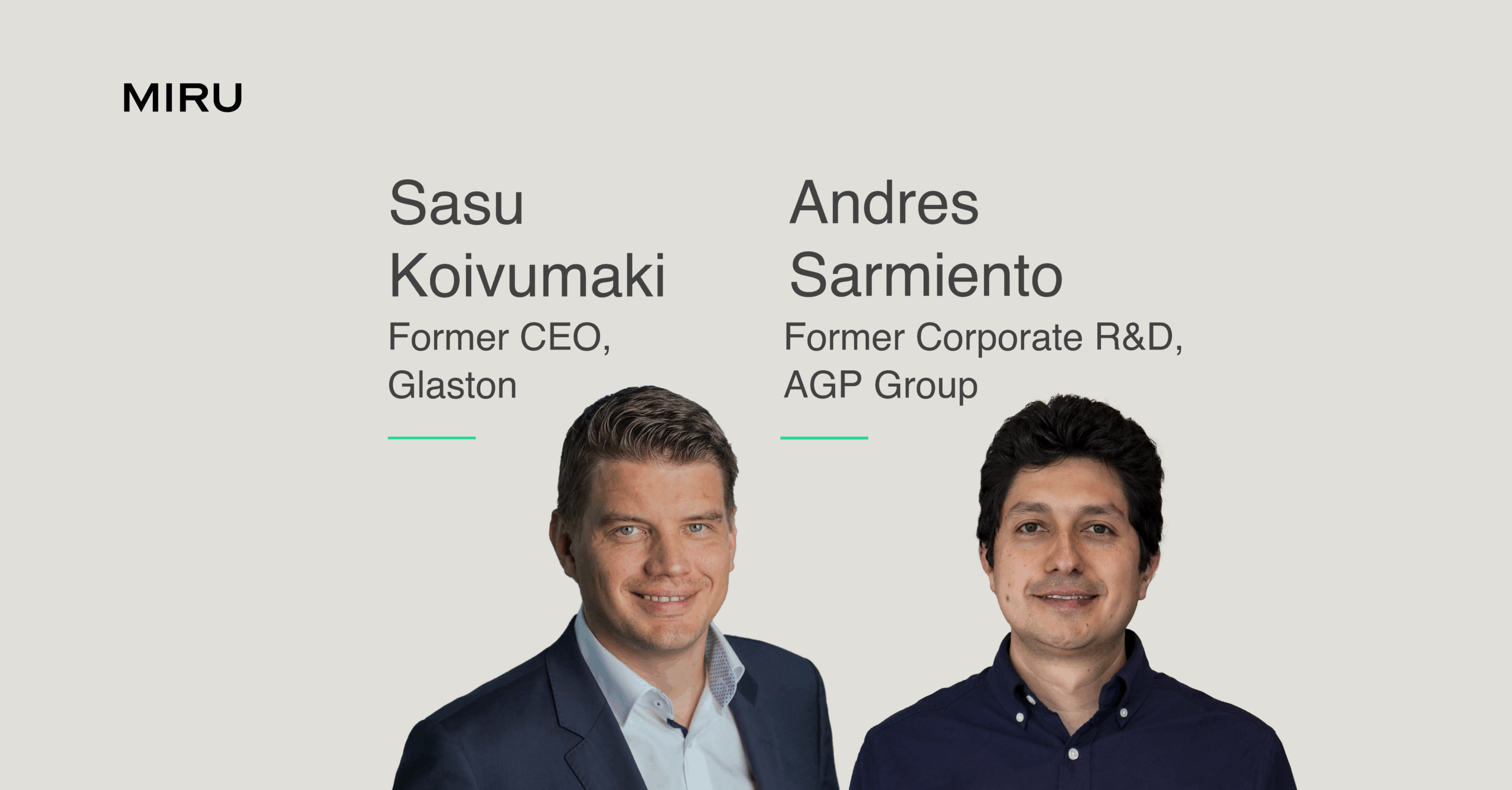 Miru welcomes Sasu Koivumaki and Andres Sarmiento, to its team on a fractional basis