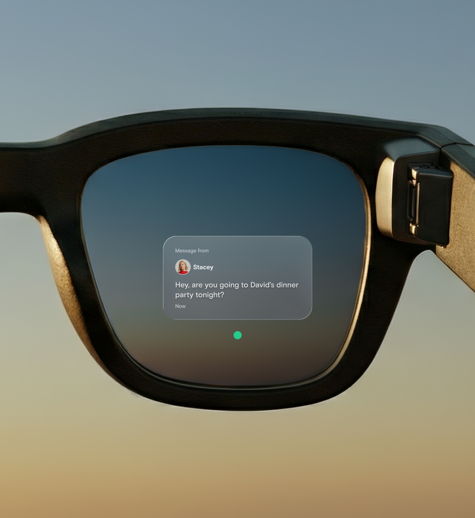 View through augmented reality glasses