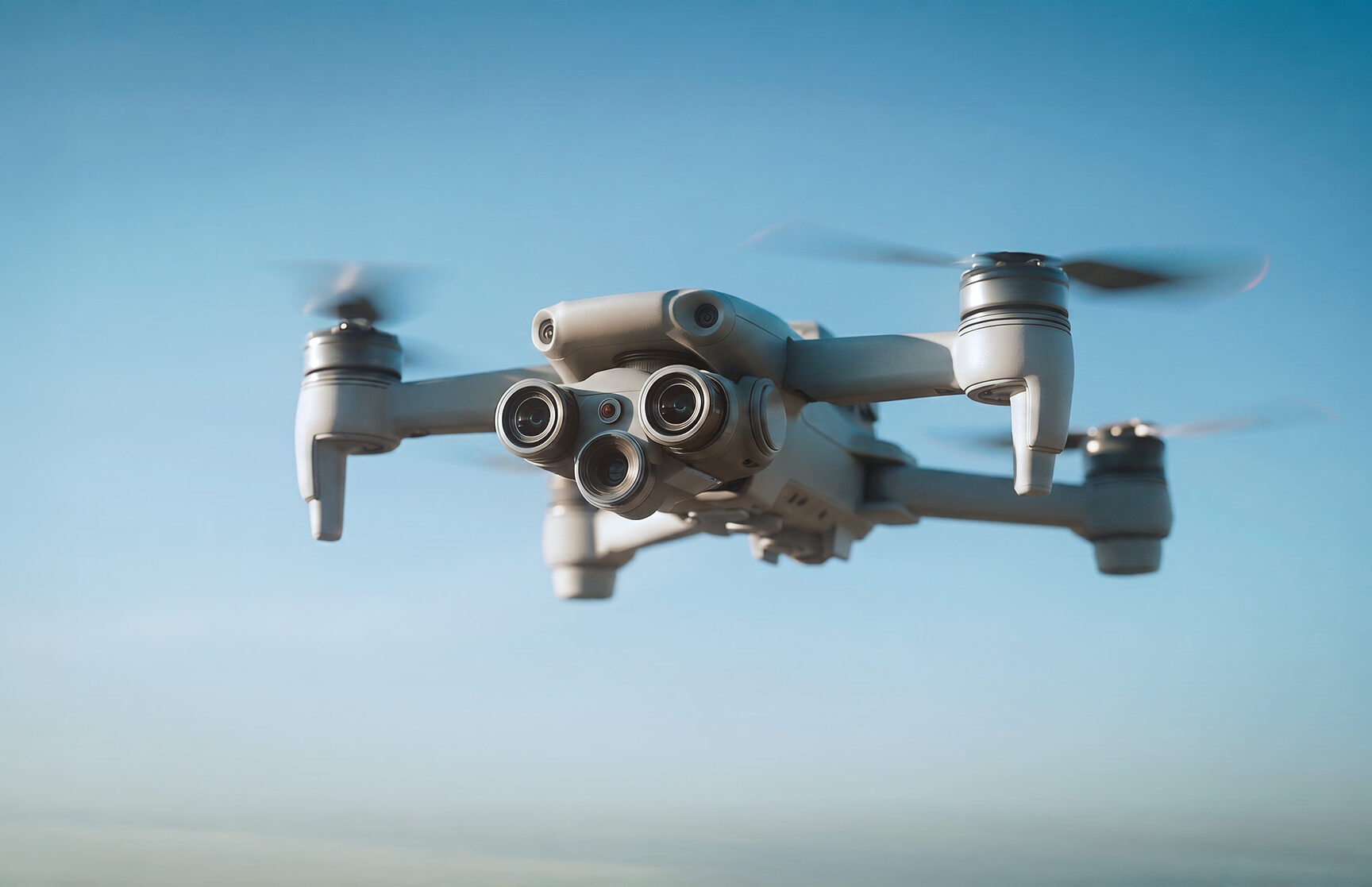 A military drone in flight.